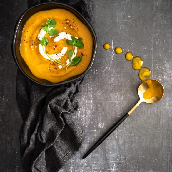 Pumpkin lentil soup with cumin